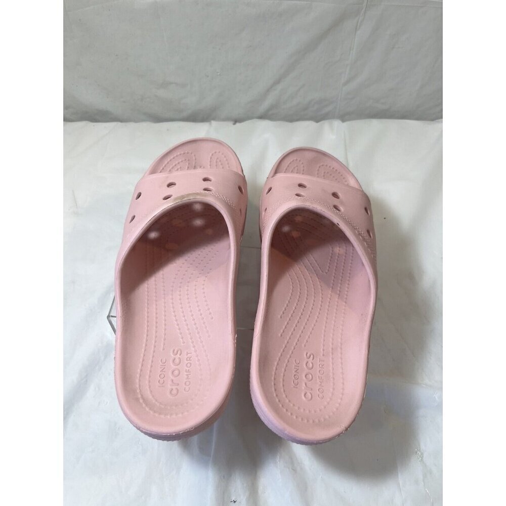 Crocs Womens Coast Slide Sandals Pink Open Toe Slip On Flats 7 - Picture 5 of 15